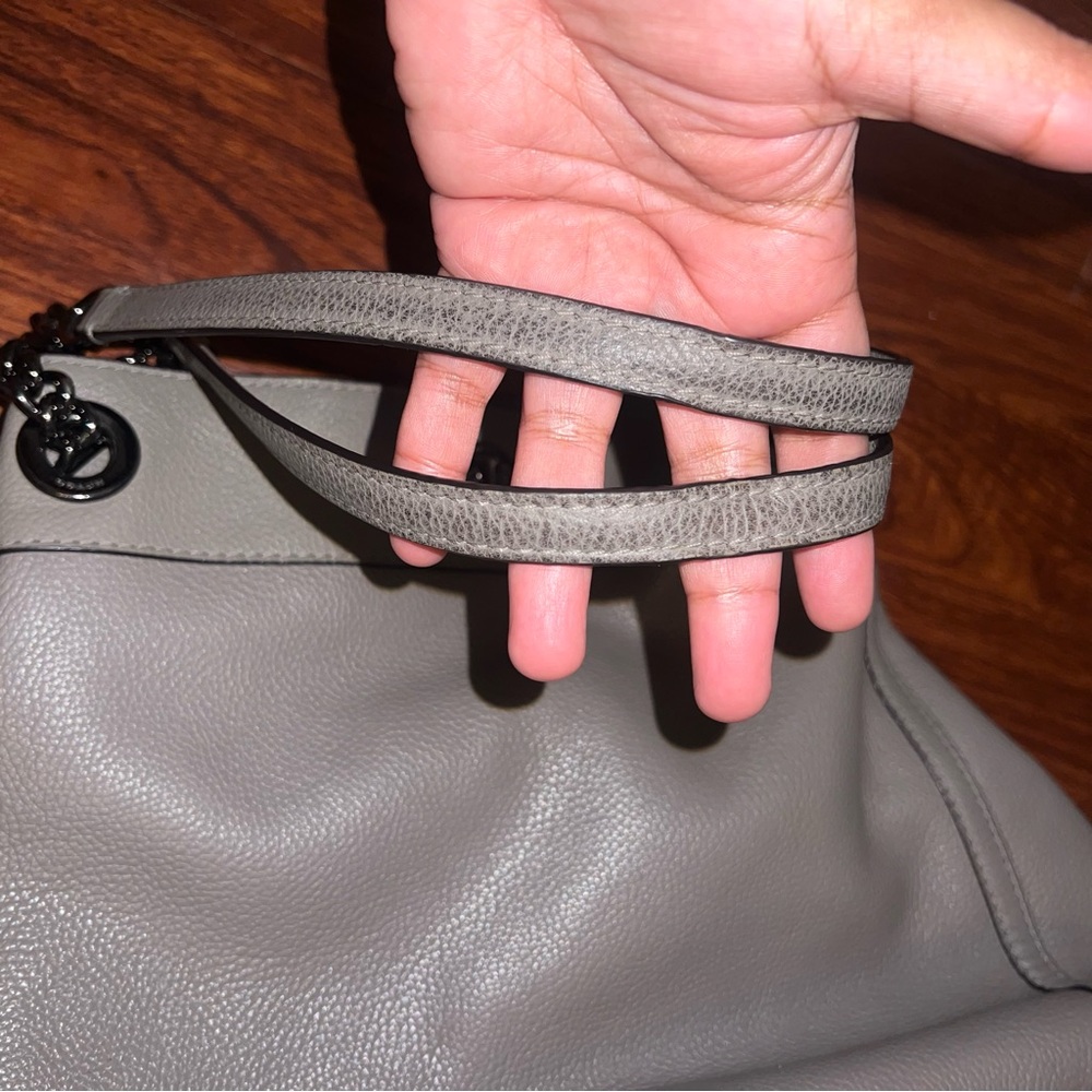 Coach Turnlock Edie Leather Shoulder Bag in Gray - Picture 5 of 13